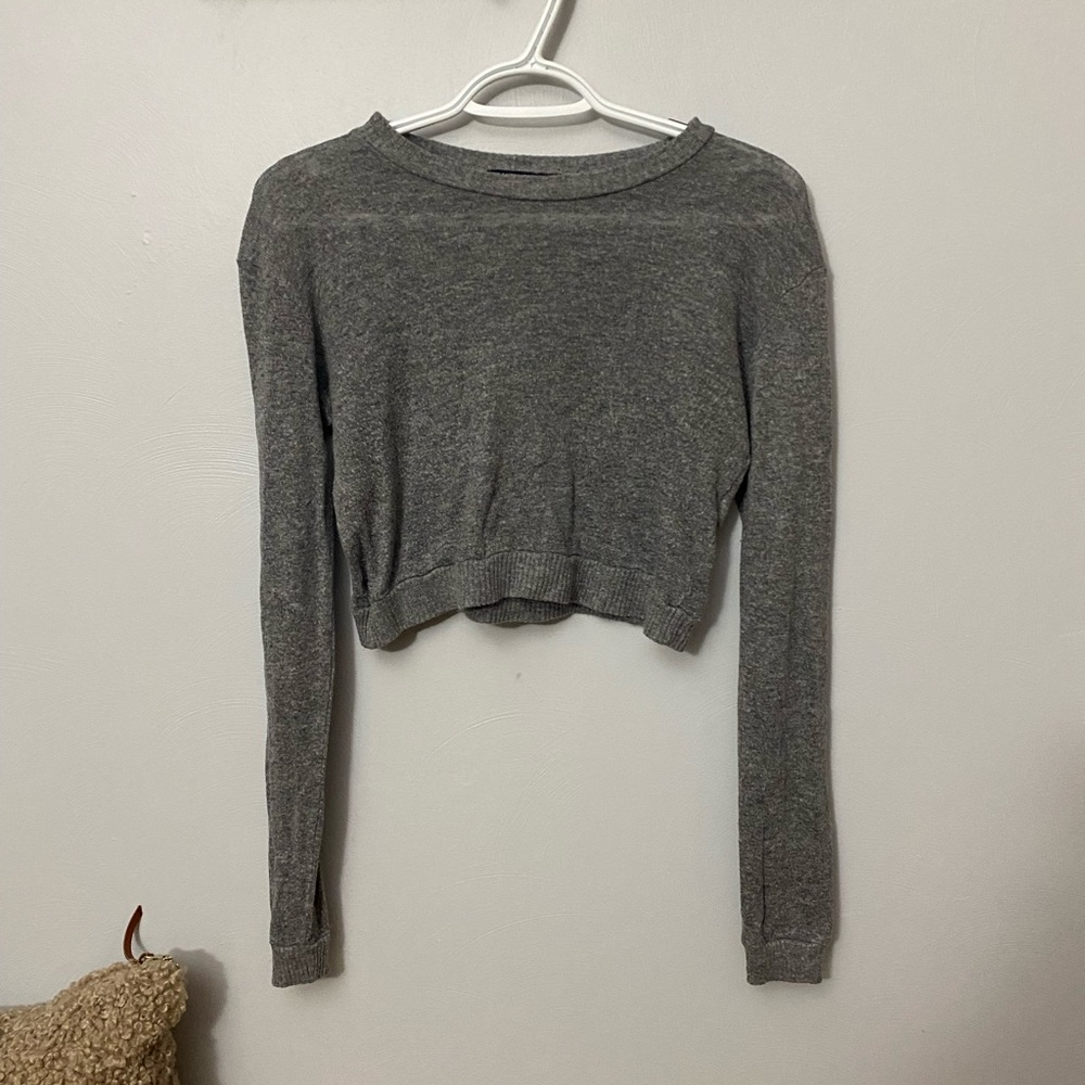 Brandy Melville cropped wool blend pullover top